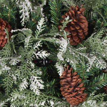 195 cm Christmas Tree with Pine Cones - Green & White