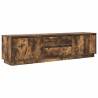 Stylish TV Cabinet with LED Lights - Smoked Oak 193.5x41x50 cm