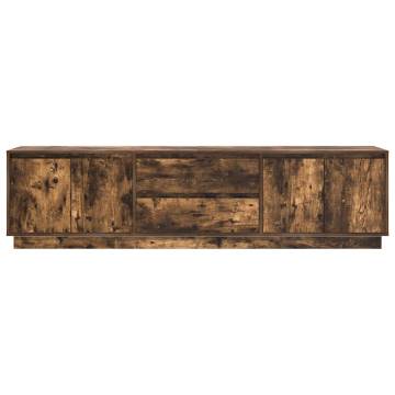 Stylish TV Cabinet with LED Lights - Smoked Oak 193.5x41x50 cm