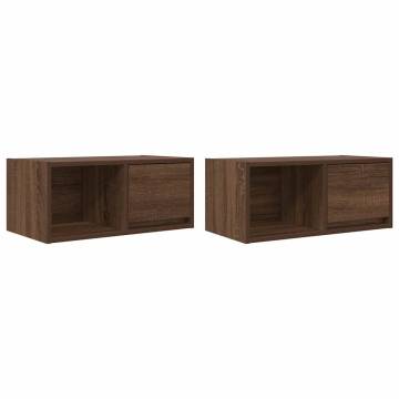 Stylish Brown Oak TV Cabinets - 2 pcs | HipoMarket