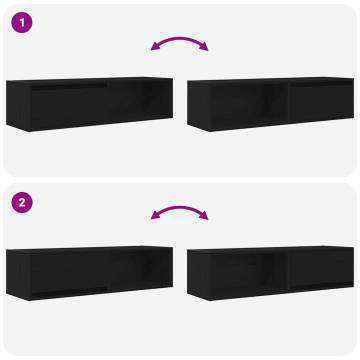 TV Cabinets 2 pcs Black Oak - Stylish & Functional Storage