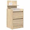 Stylish Sonoma Oak Bedside Cabinet with 2 Drawers - 38x34x80 cm