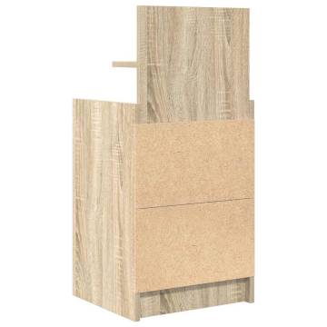 Stylish Sonoma Oak Bedside Cabinet with 2 Drawers - 38x34x80 cm