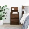 Stylish Brown Oak Bedside Cabinet - 2 Drawers | HipoMarket