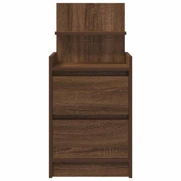 Stylish Brown Oak Bedside Cabinet - 2 Drawers | HipoMarket