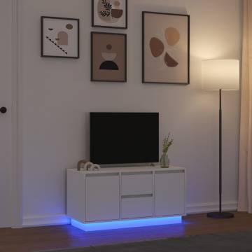 Stylish LED TV Cabinet in White - 100x41x50 cm | HipoMarket