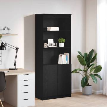 Highboard Black Oak 70x35x180 cm - Stylish Storage Solution