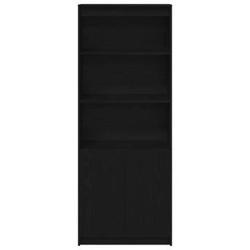 Highboard Black Oak 70x35x180 cm - Stylish Storage Solution