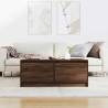 Stylish Brown Oak Coffee Table with Drawers - 100x100 cm