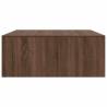 Stylish Brown Oak Coffee Table with Drawers - 100x100 cm