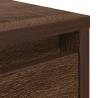 Stylish Brown Oak Coffee Table with Drawers - 100x100 cm