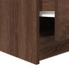 Stylish Brown Oak Coffee Table with Drawers - 100x100 cm