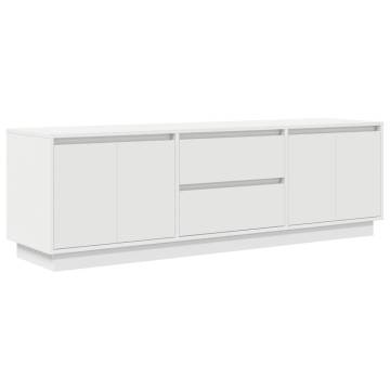 LED TV Cabinet in White - Stylish Storage 160.5x41x50 cm