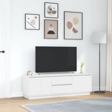 LED TV Cabinet in White - Stylish Storage 160.5x41x50 cm