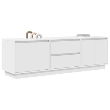 LED TV Cabinet in White - Stylish Storage 160.5x41x50 cm