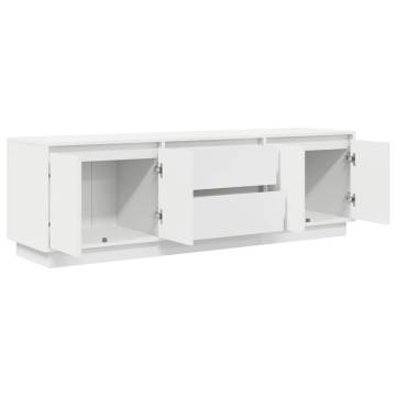 LED TV Cabinet in White - Stylish Storage 160.5x41x50 cm