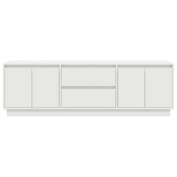 LED TV Cabinet in White - Stylish Storage 160.5x41x50 cm