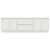 LED TV Cabinet in White - Stylish Storage 160.5x41x50 cm