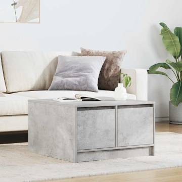 Stylish Coffee Table with Drawers - Concrete Grey 70.5x70 cm