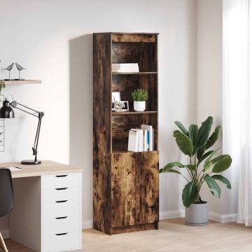 Highboard Smoked Oak - 50x35x180 cm Engineered Wood Storage