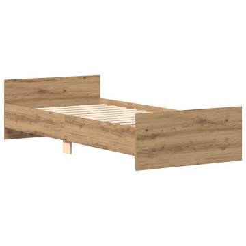 Artisan Oak Bed Frame 100x200 cm - Durable Engineered Wood