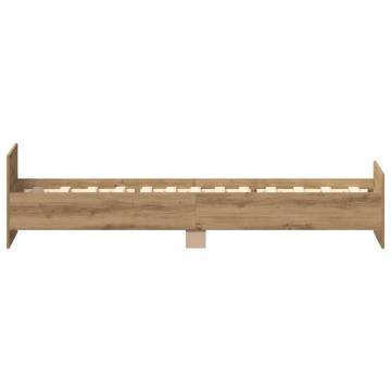 Artisan Oak Bed Frame 100x200 cm - Durable Engineered Wood