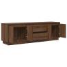 Stylish TV Cabinet with LED Lights - Brown Oak 160.5x41x50 cm