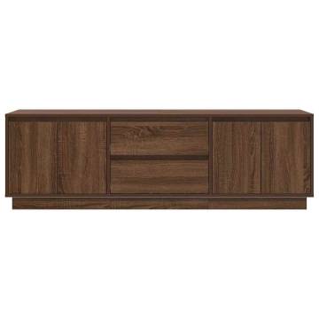 Stylish TV Cabinet with LED Lights - Brown Oak 160.5x41x50 cm