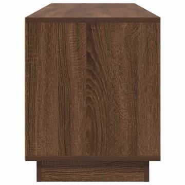 Stylish TV Cabinet with LED Lights - Brown Oak 160.5x41x50 cm