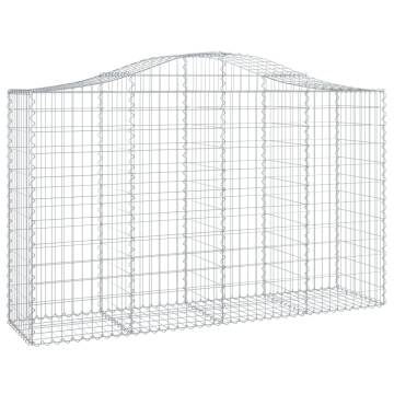 Arched Gabion Baskets - 15 pcs Galvanised Iron 200x50x120 cm