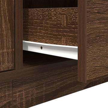 Stylish TV Cabinet with LED Lights - Brown Oak 160.5x41x50 cm