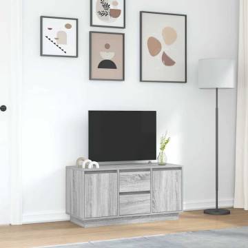 Stylish TV Cabinet with LED Lights - Grey Sonoma 100x41x50 cm