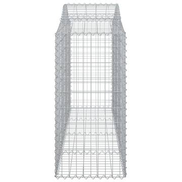 Arched Gabion Baskets - 15 pcs Galvanised Iron 200x50x120 cm