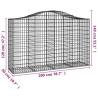 Arched Gabion Baskets - 15 pcs Galvanised Iron 200x50x120 cm