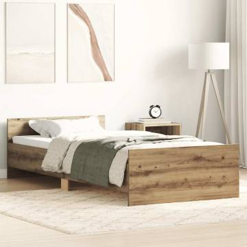 Artisan Oak Bed Frame 90x200 cm - Durable Engineered Wood