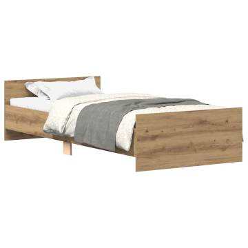 Artisan Oak Bed Frame 90x200 cm - Durable Engineered Wood