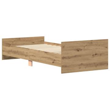 Artisan Oak Bed Frame 90x200 cm - Durable Engineered Wood