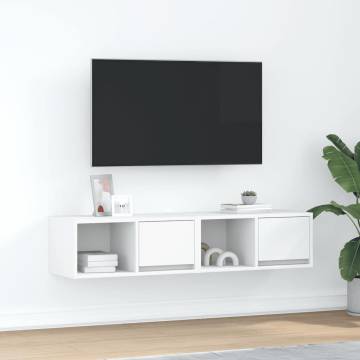 White TV Cabinets 2 pcs - Space-Saving Engineered Wood Solutions