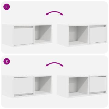 White TV Cabinets 2 pcs - Space-Saving Engineered Wood Solutions