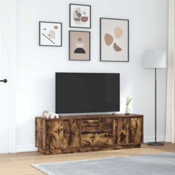 Stylish TV Cabinet with LED Lights - Smoked Oak | HipoMarket