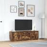 Stylish TV Cabinet with LED Lights - Smoked Oak | HipoMarket