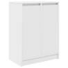 Elegant White Shoe Cabinet - 57x34x76 cm Engineered Wood