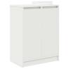 Elegant White Shoe Cabinet - 57x34x76 cm Engineered Wood