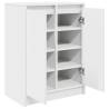 Elegant White Shoe Cabinet - 57x34x76 cm Engineered Wood