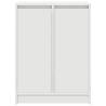 Elegant White Shoe Cabinet - 57x34x76 cm Engineered Wood