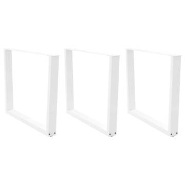 V-Shape Dining Table Legs - 3 pcs White Steel 100x(72-73.3) cm