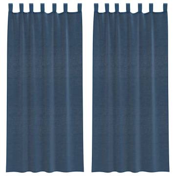 Voile Curtains with Rod Pockets 2 pcs Royal Blue - HipoMarket