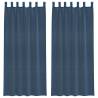 Voile Curtains with Rod Pockets 2 pcs Royal Blue - HipoMarket