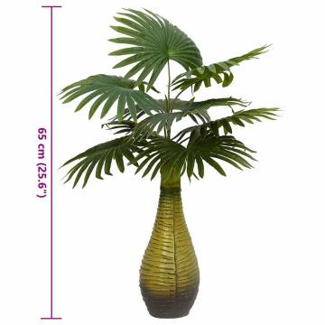 Artificial Palm Plant 65 cm - 9 Leaves Green | HipoMarket