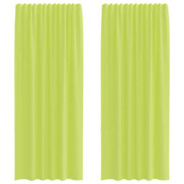 Voile Curtains with Tab Top - 2 pcs Apple Green | HipoMarket